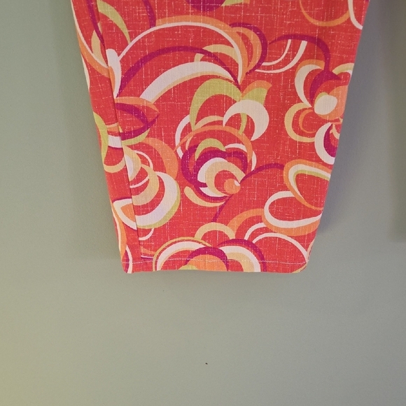 Ruby Rd. Capris With Pink Orange White & Purple Swirl Design Cotton Women's 14 - Picture 6 of 12